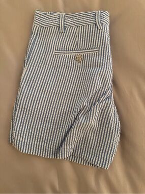 Tailor New York Blue and White Seersucker Women's Shorts